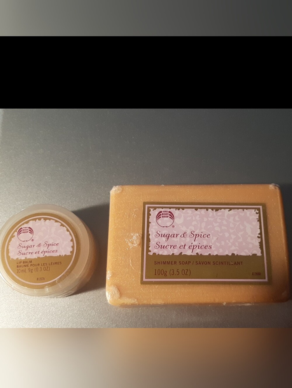 Vintage The Body Shop Sugar & Spice Shimmer Soap & Lip Balm Duo